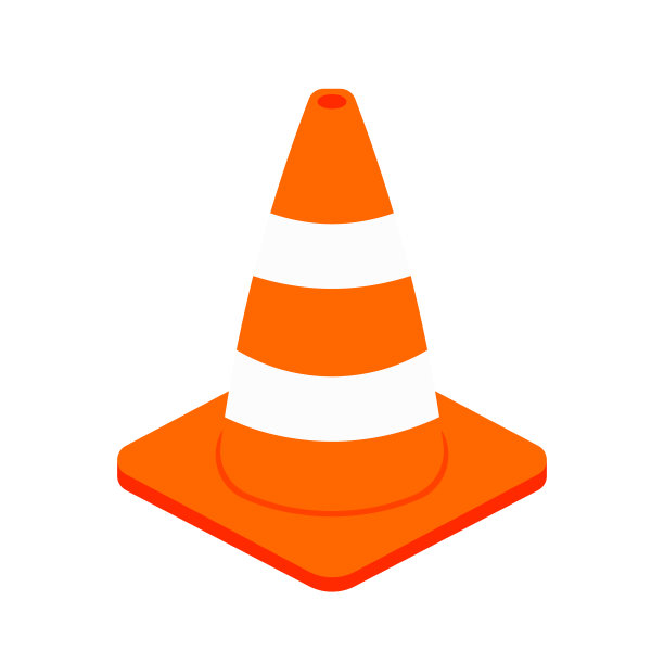 交通锥图标剪贴画在动画卡通矢量插图图片下载