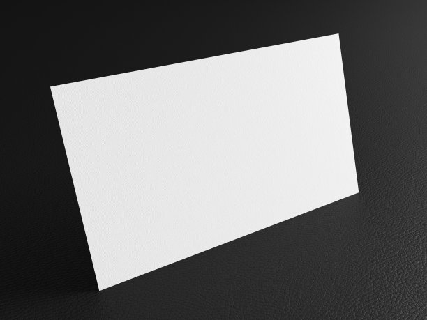 空白名片模板与皮革背景图片下载
