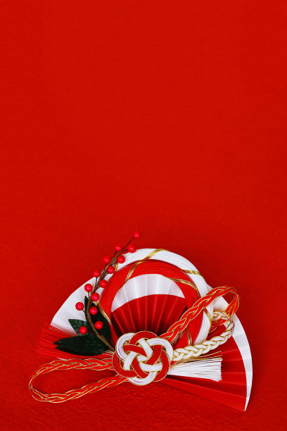 静物的日本新年装饰作为材料的新年贺卡图片下载