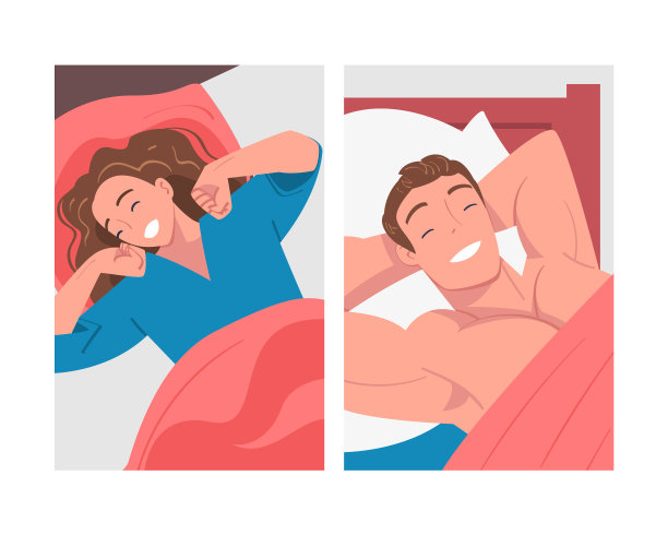 男人和女人醒来时都很开心图片下载