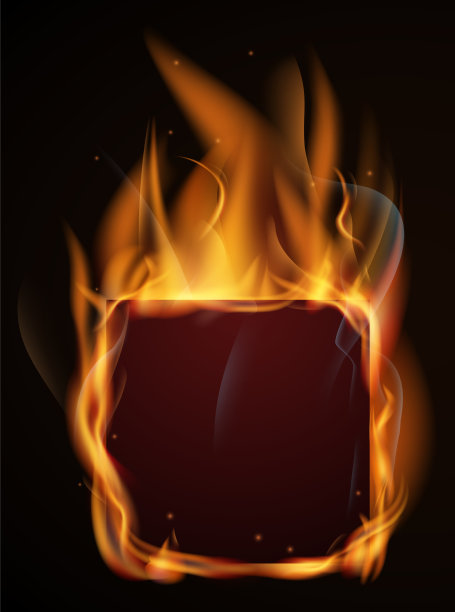 燃烧空广场逼真的火框架模型图片下载