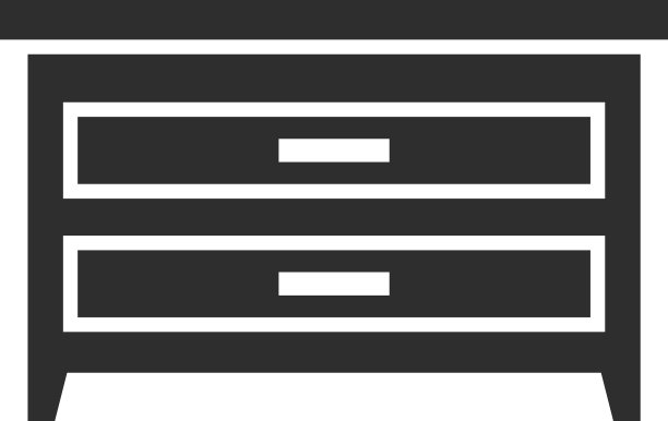 梳妆台黑色图标木制抽屉柜柜图片下载