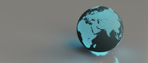 背景与全球地球球，3d渲染图片下载