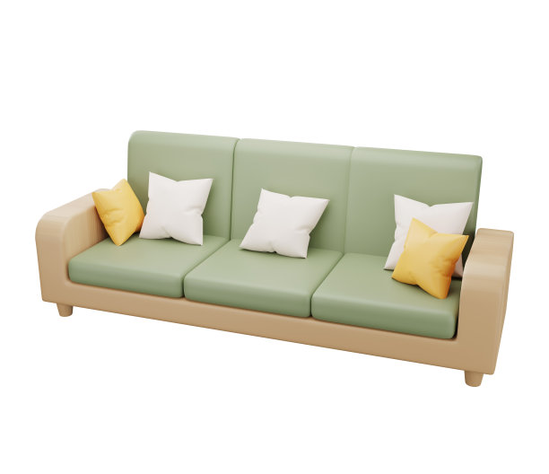 3D绿色扶手椅图片下载