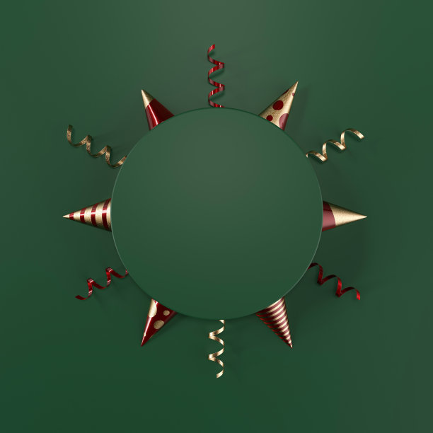 现代，时尚，圣诞节，新年，生日派对背景- 3D插图图片下载