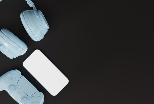 耳机，手机和游戏控制器的背景。图片下载