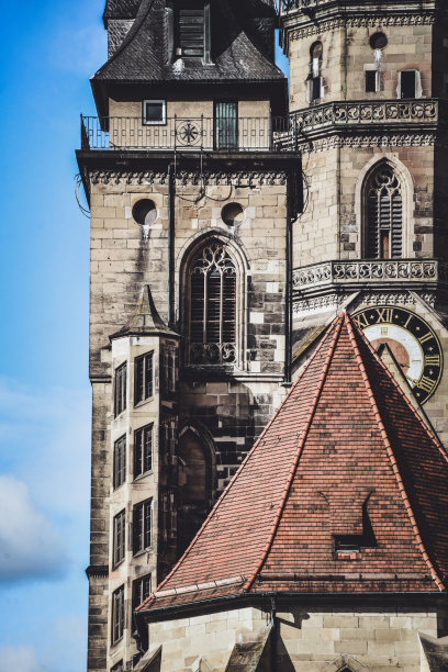 德国斯图加特的Stiftskirche特写图片下载