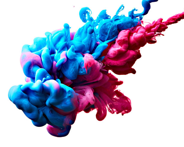 混合墨水抽象背景与飞溅的丙烯酸涂料在水中。流动的丙烯酸背景图片图片下载