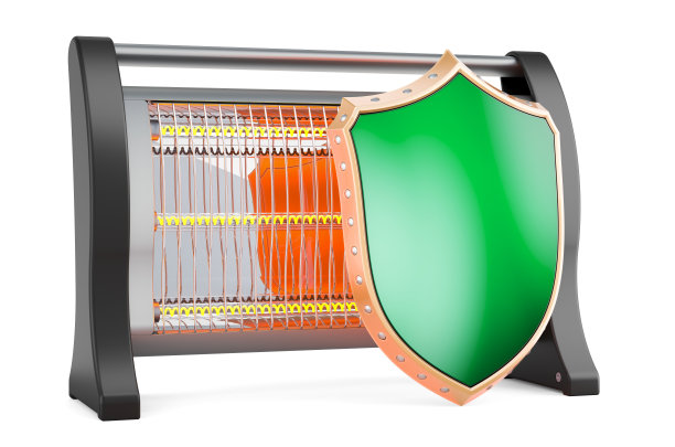 带屏蔽的卤素或红外加热器，3D渲染图片下载