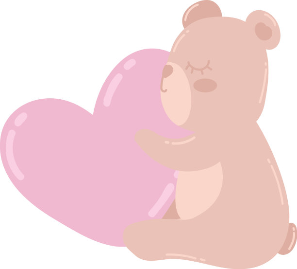 可爱的小熊拥抱心图片下载