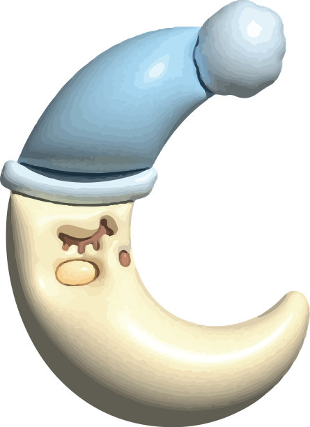 戴着帽子睡月亮图片下载