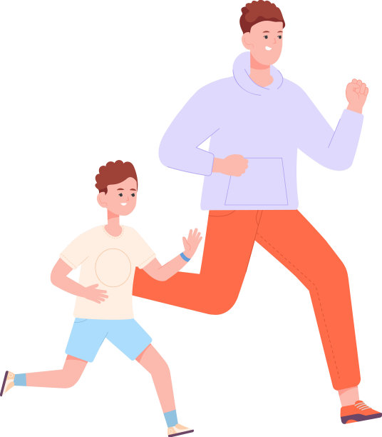 跑步父子积极家庭训练图片下载