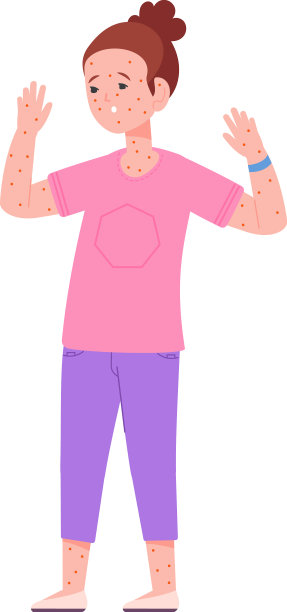 身上有红色皮疹的女孩，还有水痘的孩子图片下载