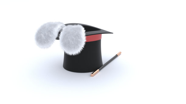 3D渲染-一个魔术师的帽子兔耳朵伸出来图片下载