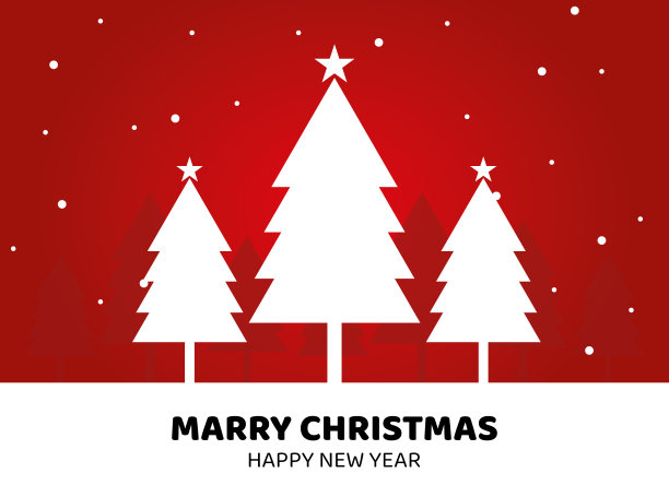 红色背景的圣诞树图片下载