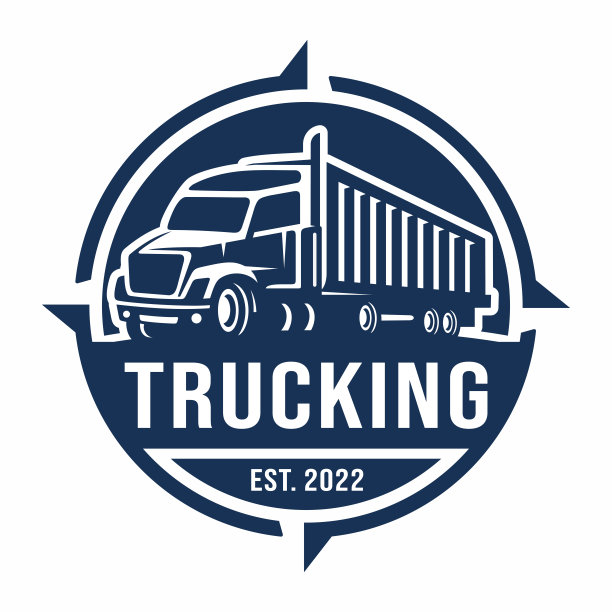 卡车标志设计矢量。卡车送货标志图片下载