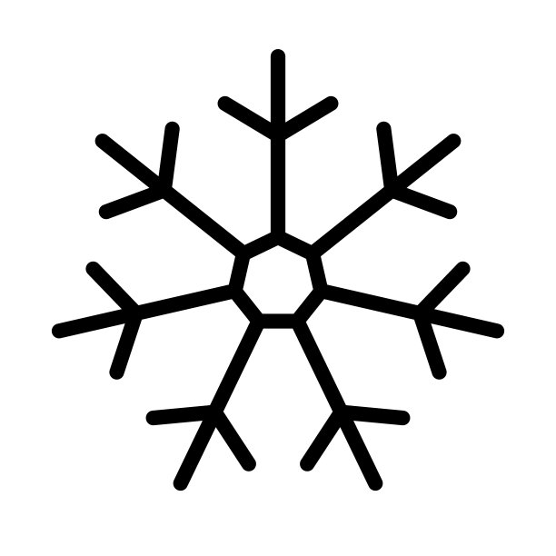 雪花的象征。冬天的冰晶。冻结。向量。图片下载