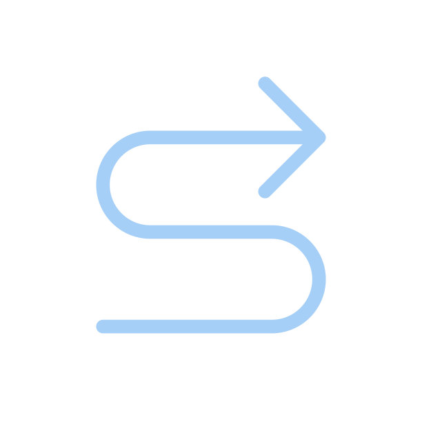 右曲径箭头平面彩色ui图标图片下载