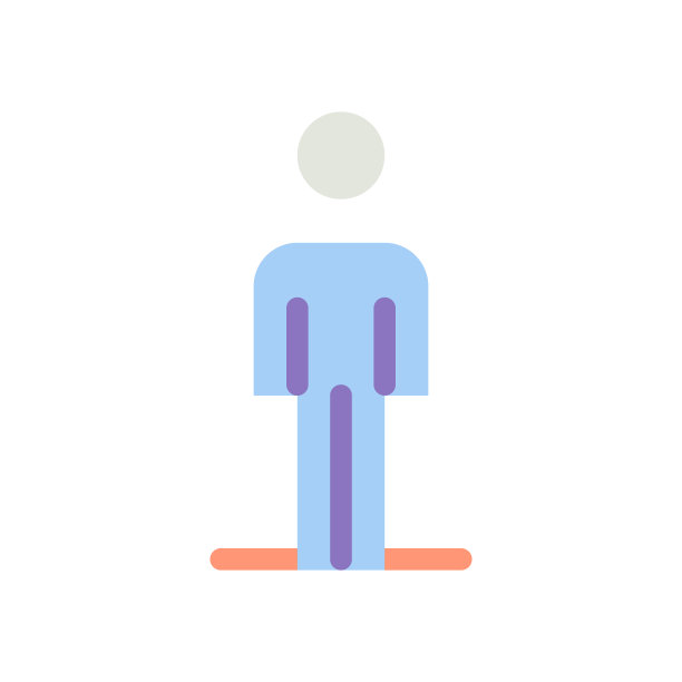 站立的行人平面彩色ui图标图片下载