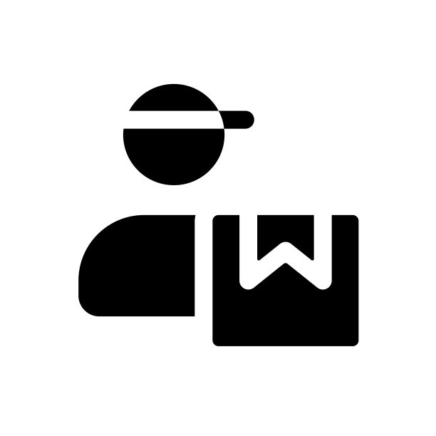 快递员黑色字形用户界面图标图片下载