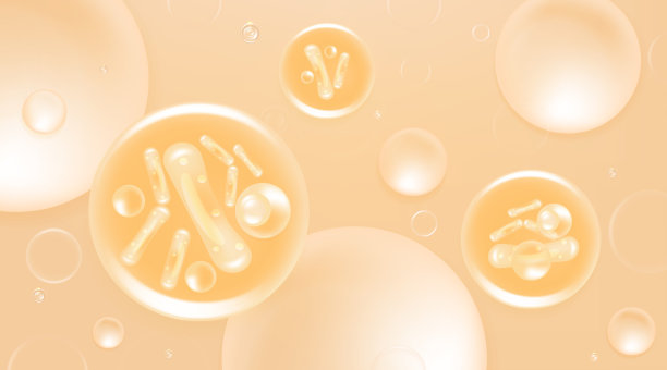 益生菌和透明质酸皮肤解决方案广告，奶油胶原蛋白，和维生素血清滴与化妆品广告背景准备使用插图载体。图片下载