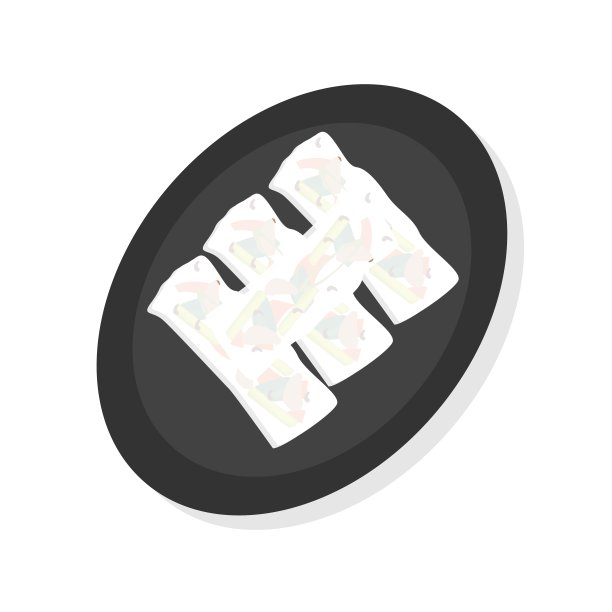 越南新鲜春卷矢量插图。越南菜。图片下载