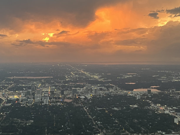 从上空俯瞰奥兰多市中心图片下载