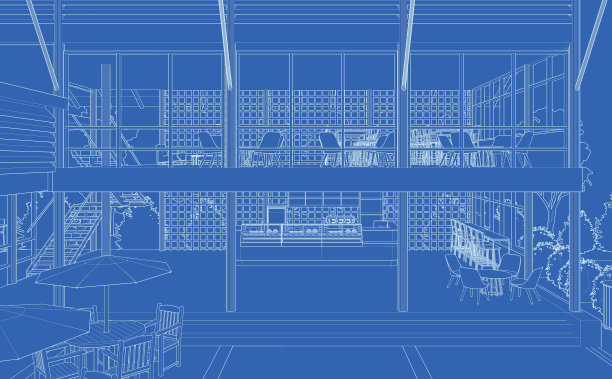 咖啡店的3D插图图片下载