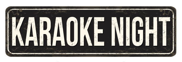 卡拉ok之夜老式生锈的金属标牌图片下载