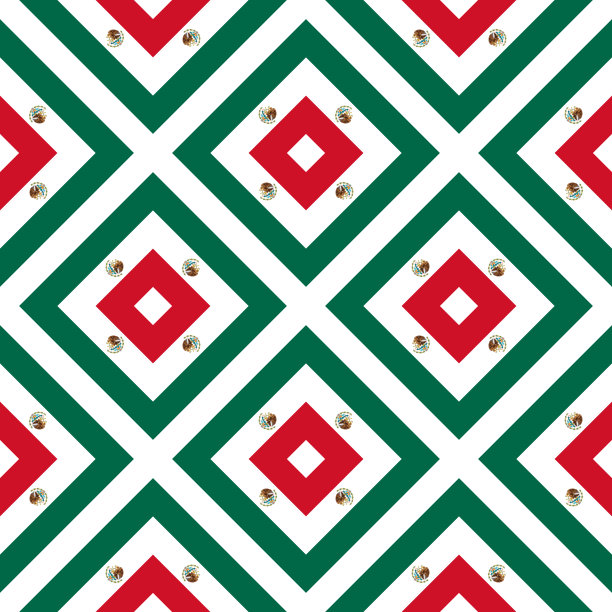 墨西哥国旗图案。抽象的背景。插图图片下载