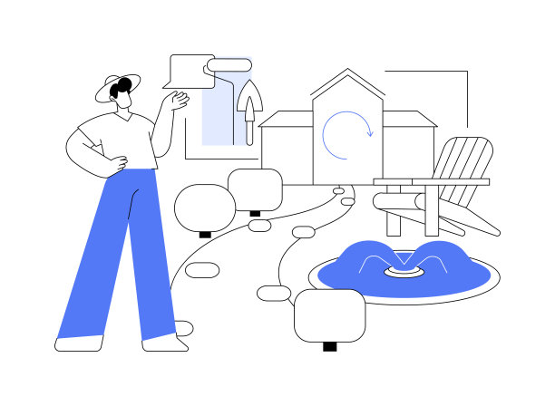 园林改造抽象概念矢量插图。图片下载