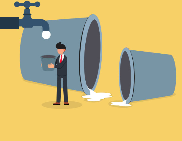 商人和空桶。企业在危机，破产，财务问题。图片下载