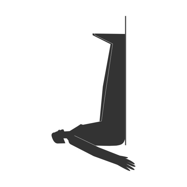 矢量孤立的插图与平黑色剪影的女性做灵巧。运动女性学习瑜伽姿势-腿上墙的姿势。体育运动- Viparita Karani图片下载