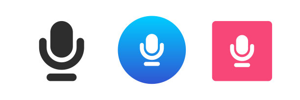 麦克风语音录音音频声音数字广播图标集合矢量平面插图图片下载