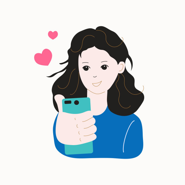 年轻的女人和心。图片下载