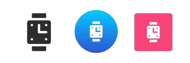 智能手表手表健身追踪器设备手环运动运动图标设置矢量平图片下载