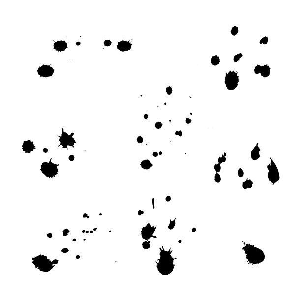 集。飞溅的液体滴油漆和墨水飞溅。墨水污渍。肮脏的蹩脚货。斑点。降低飞溅。图片下载
