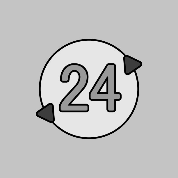 服务二十四小时矢量灰度图标图片下载