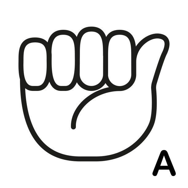 矢量手语图标字母A图片下载