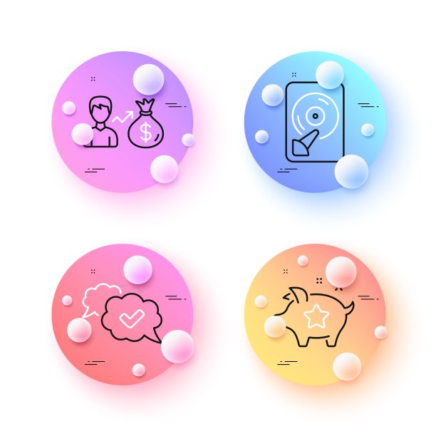 工资、忠诚度积分和批准的最小线条图标矢量素材，适用于Web应用程序、印刷图片下载
