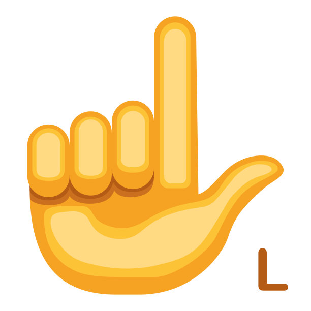 矢量手语符号字母L图片下载