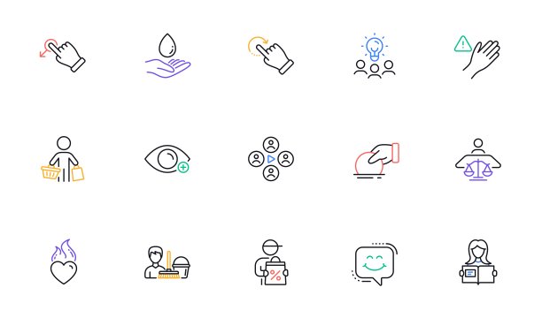 买家，送货折扣和水护理线图标的网站，印刷。为设计。向量图片下载