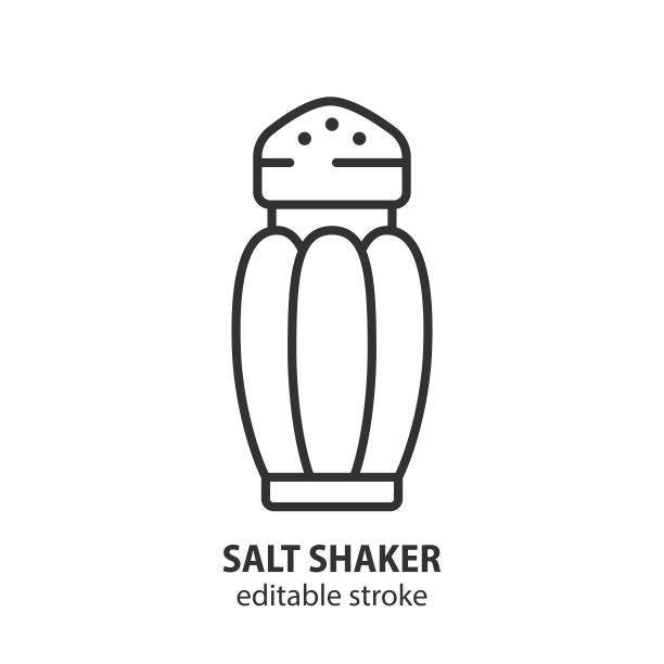 盐瓶线图标。盐窖矢量符号。图片下载