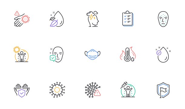 压力、洗手和冠状病毒防护线图标用于网站、打印。为设计。向量图片下载