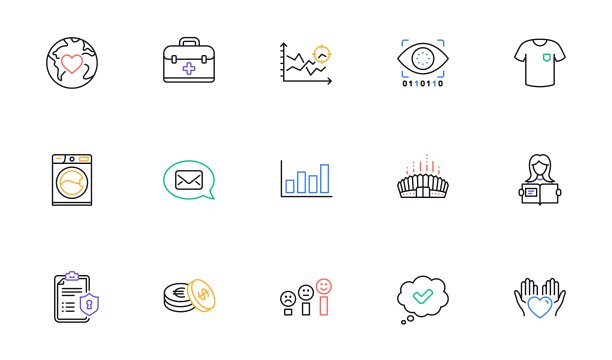 洗衣机，捐赠和保持心脏线图标的网站，打印。为设计。向量图片下载