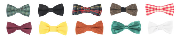 白色背景上搭配不同风格的领结。旗帜设计图片下载