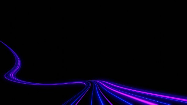 3d渲染运动线的速度和力量或光的轨迹。具有曲线运动光束的高速光源。5G技术快速和未来的背景。抽象运动模糊。图片下载