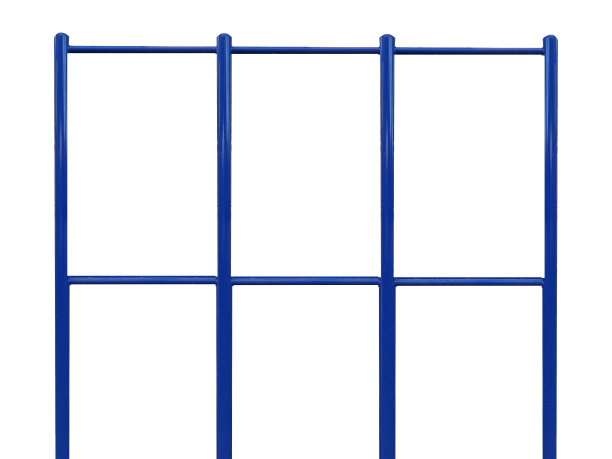 蓝色铸铁扶手或栅栏的形象。孤立。白色背景隔离图片下载