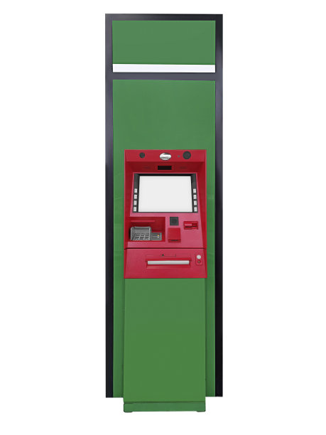 白色背景隔离空白屏幕的ATM机图片下载