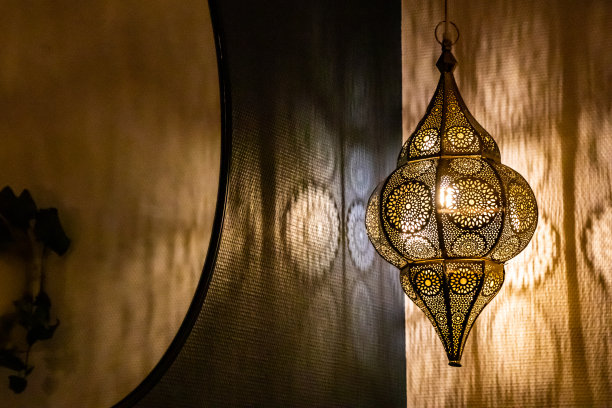 开斋节穆巴拉克穆斯林背景和灯图片下载